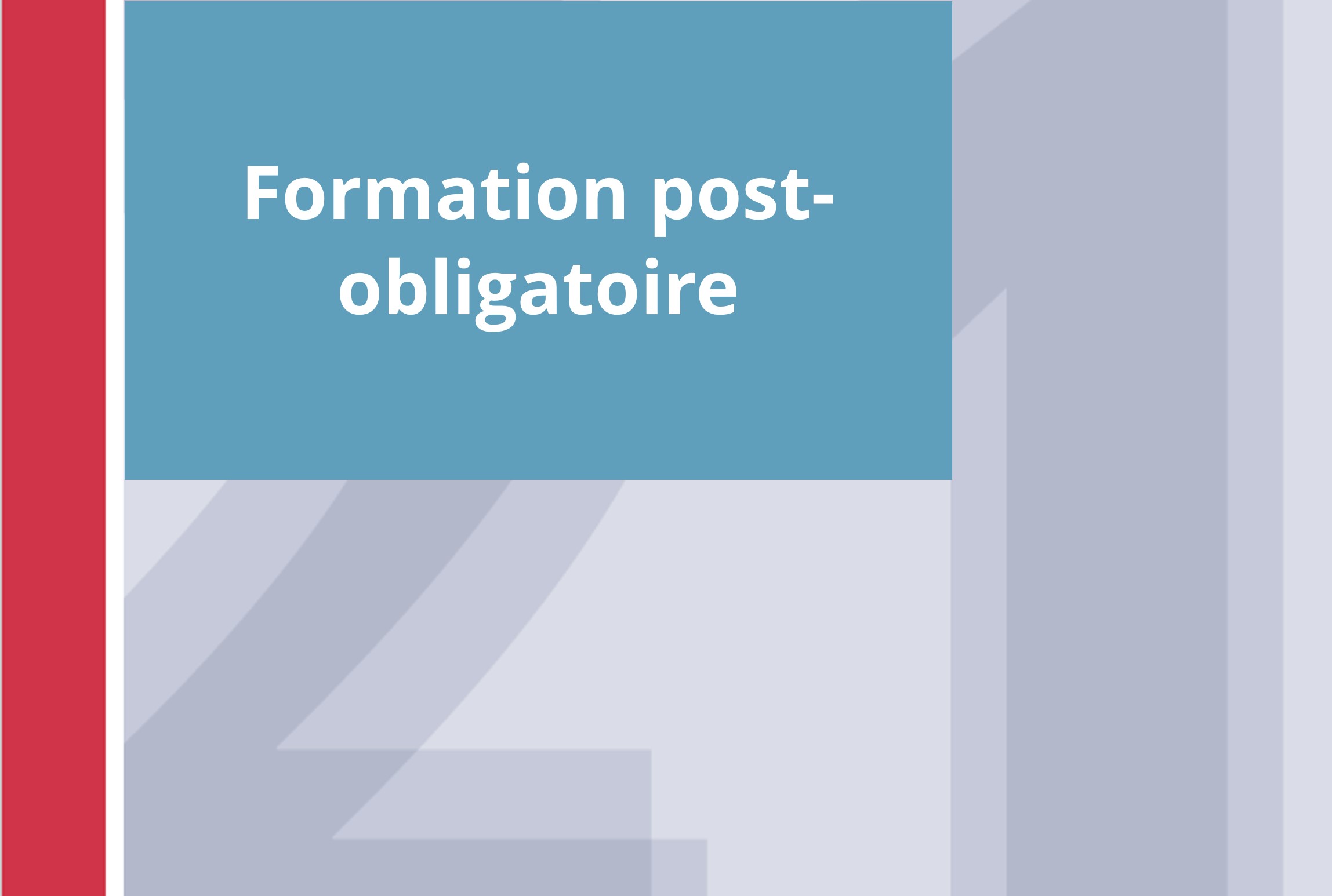  Formation postobigatoire 